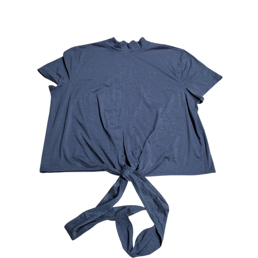 Lululemon Time to Restore Mock Neck Short SleeveIron Blue / White - Picture 4 of 12